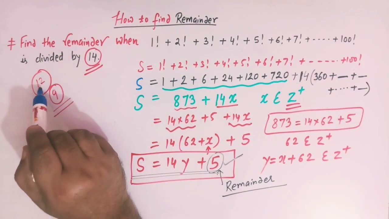 How to find Remainder When 1!+2!+3!+4!+5!+6!+7!+.............+100! is divided by 14