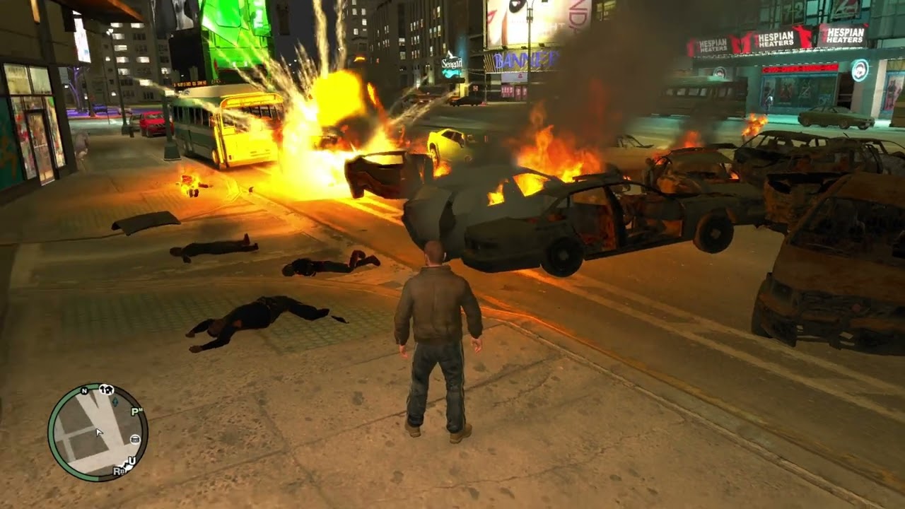 GTA IV Car explosion chain reaction moment