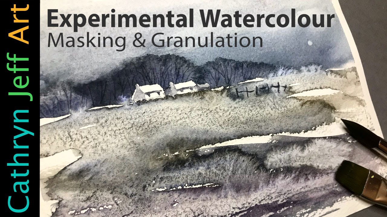 Experimental Watercolour using Masking & Granulation Fluids