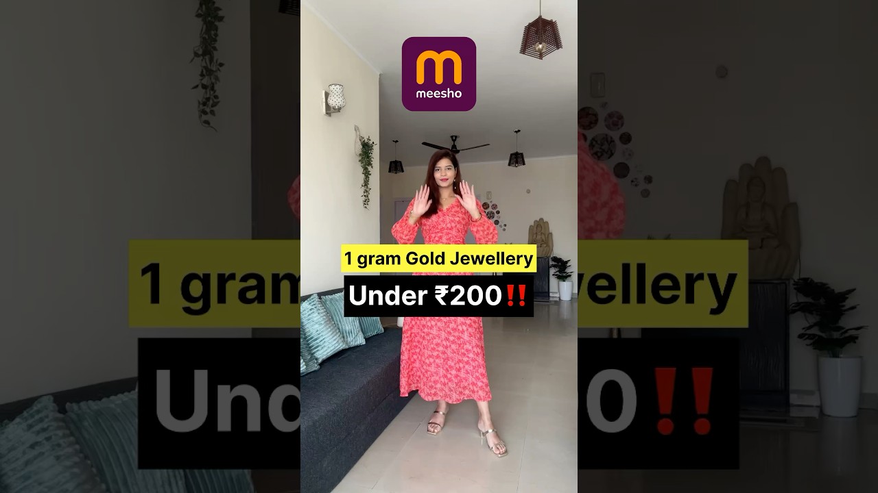 Meesho 1 gram Gold Jewellery Haul Under ₹200 | #youtubeshorts #shorts #meesho
