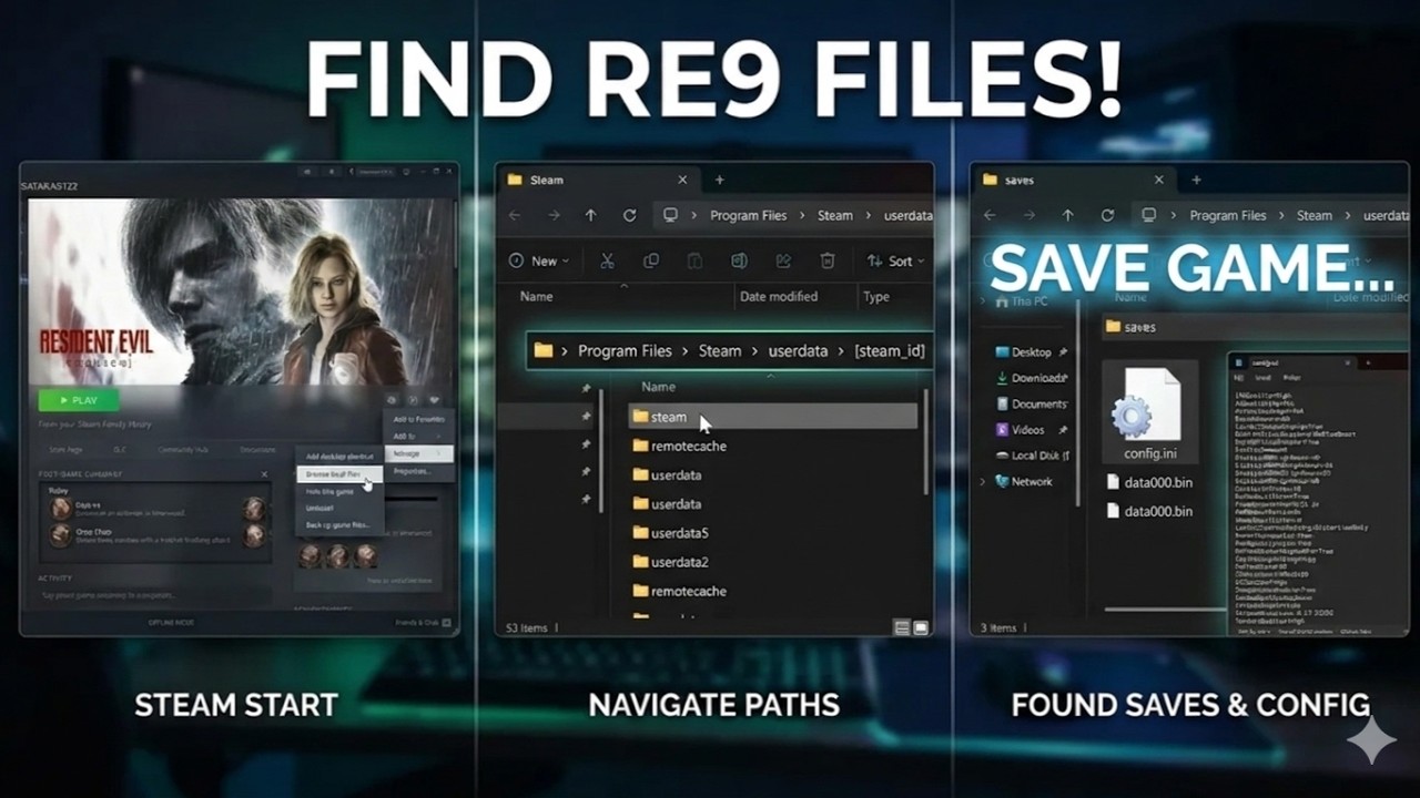 Resident Evil 9 Requiem - How to Find Save Game & Config Files Located On PC
