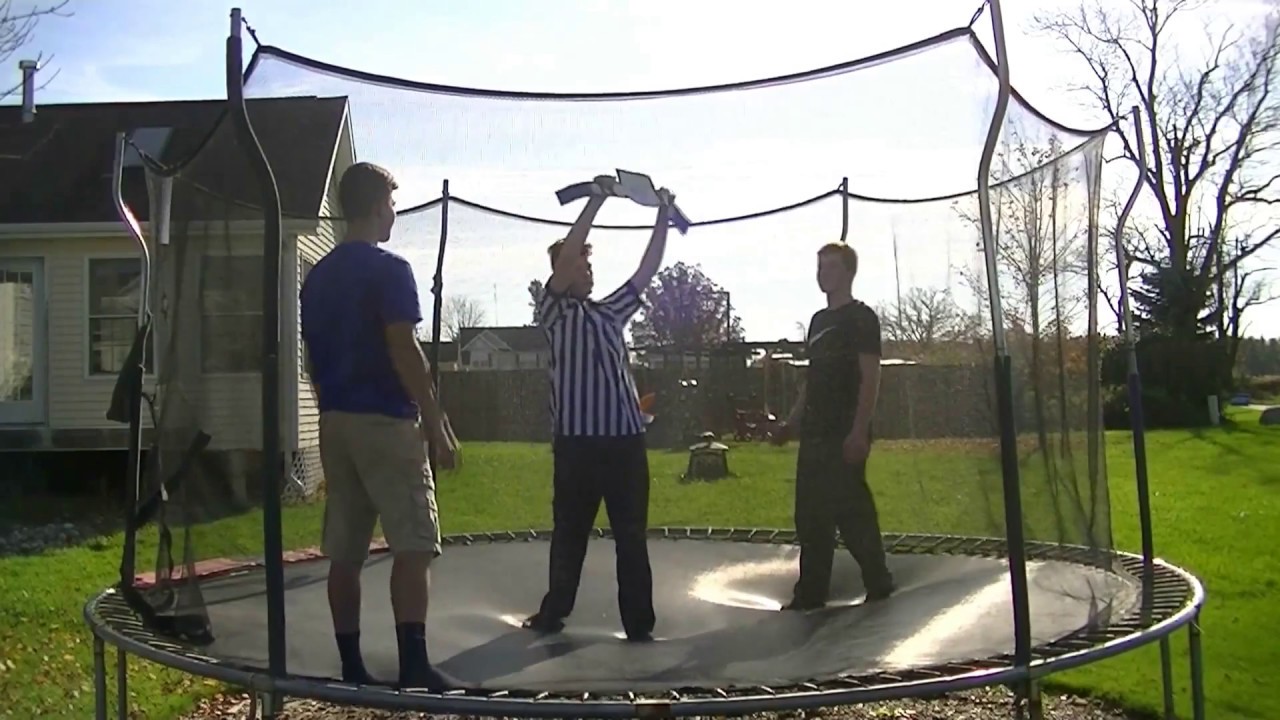 Trampoline Wrestling Match: Austin v.s. Stephen - 100,000 Subscriber Special! (Re-upload)