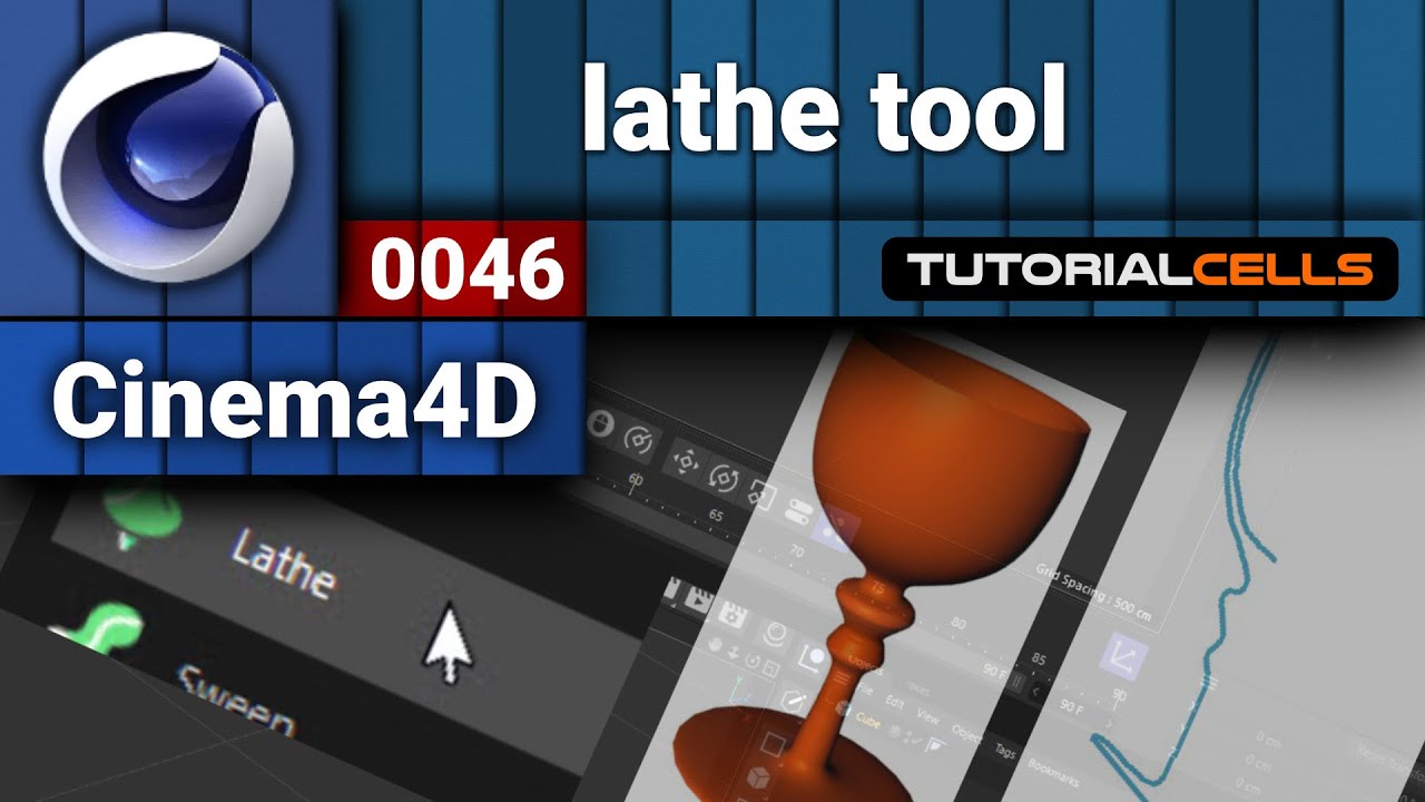 0046. токарный станок в Cinema 4D