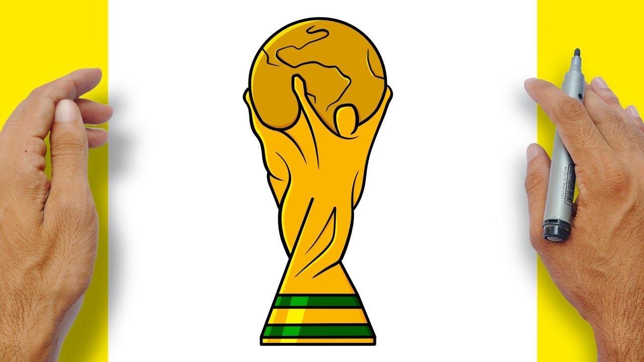 Как нарисовать Кубок мира по футболу FIFA шаг за шагом | Трофей чемпионата мира по футболу FIFA