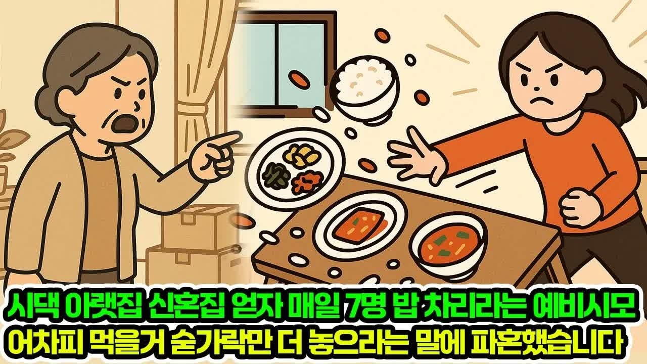 시댁 아랫집 신혼집 얻자 매일 7명 밥 차리라는 예비 시모