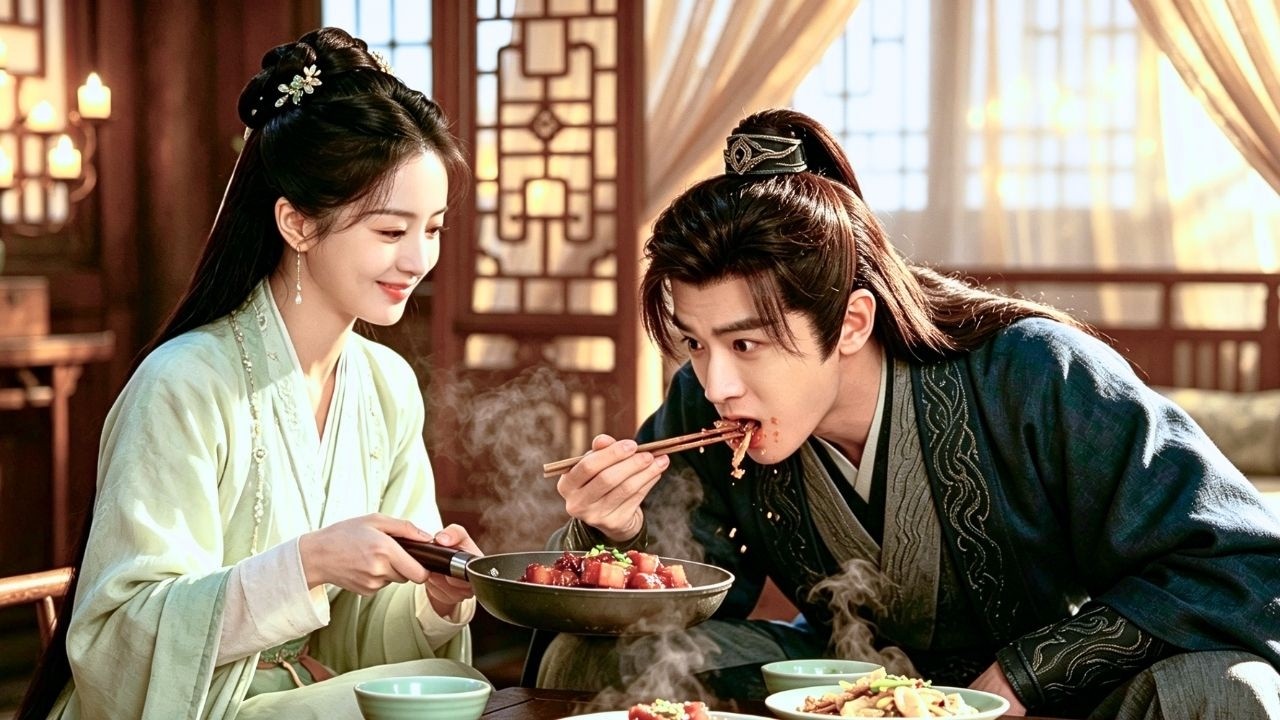 She time-traveled and used modern cuisine to make the prince eat like crazy.#260614pjB2