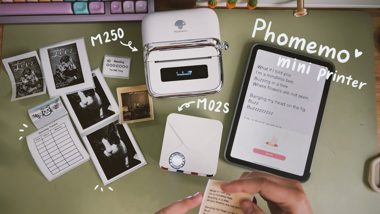 Phomemo mini printers M250 v.s. M02S for journaling / special printing paper test
