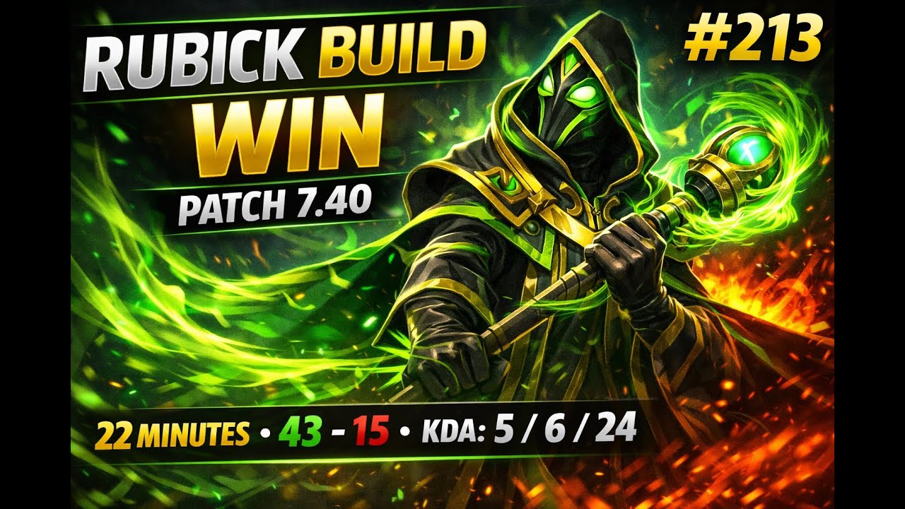 Rubick Gameplay | Patch 7.40 | Win  | Dota 2 #213 🧙