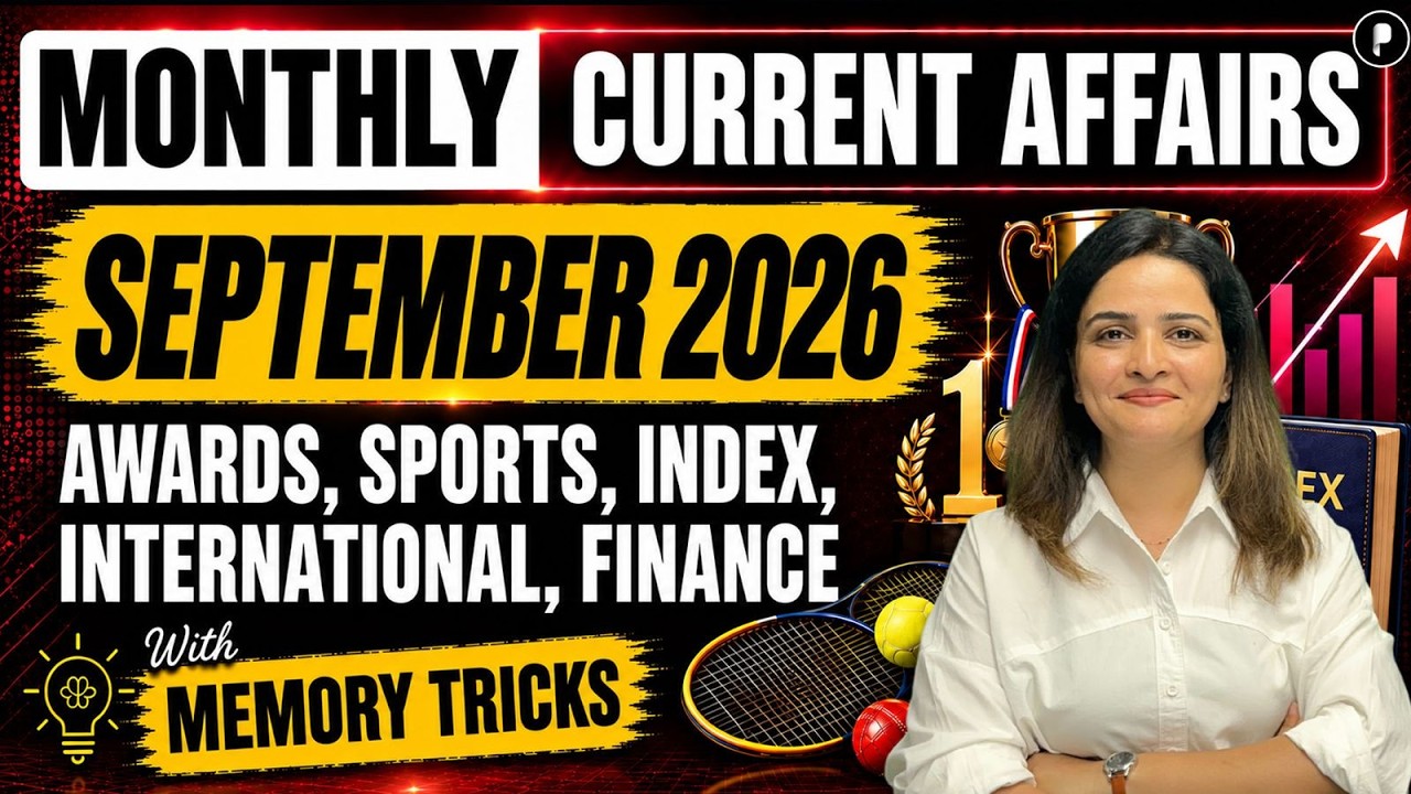 September 2026 Monthly Current Affairs in One Shot | Awards, Sports, Index, International, Finance