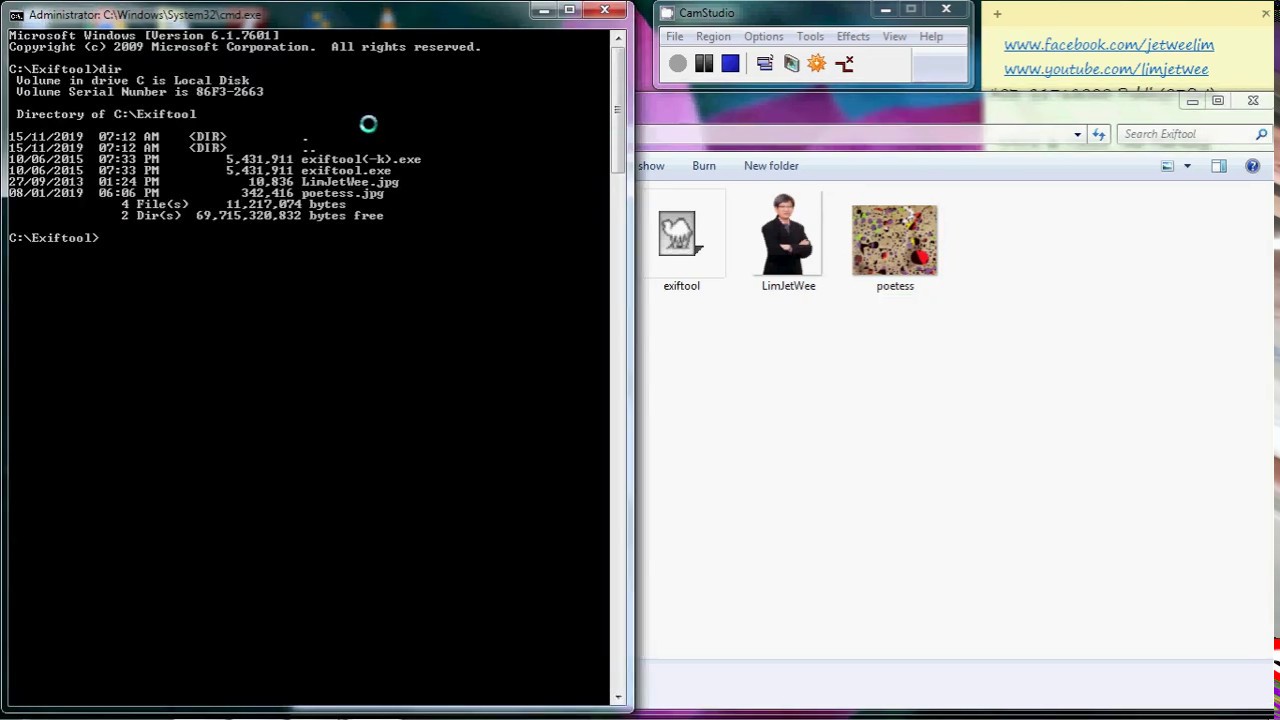 Exiftool - Extract Metadata From Multiple Picture Into CSV File