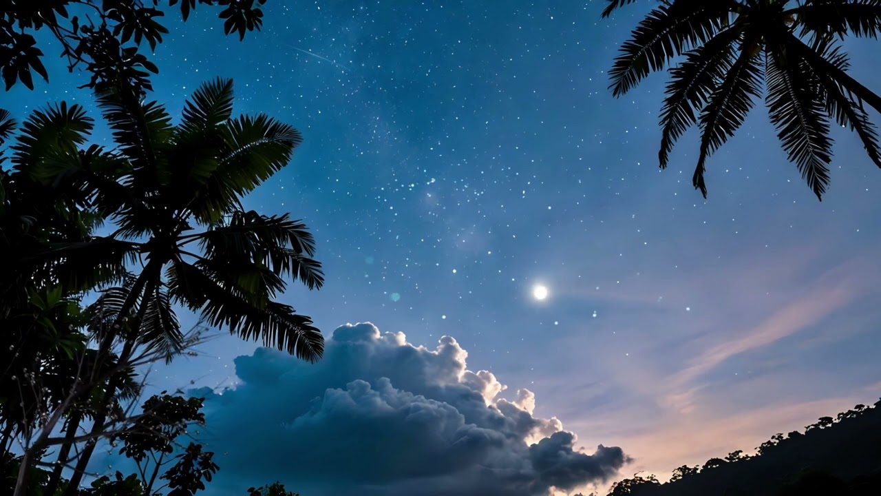 Nighttime Sky Meditation with Fireflies and Shooting Stars Background Ambience