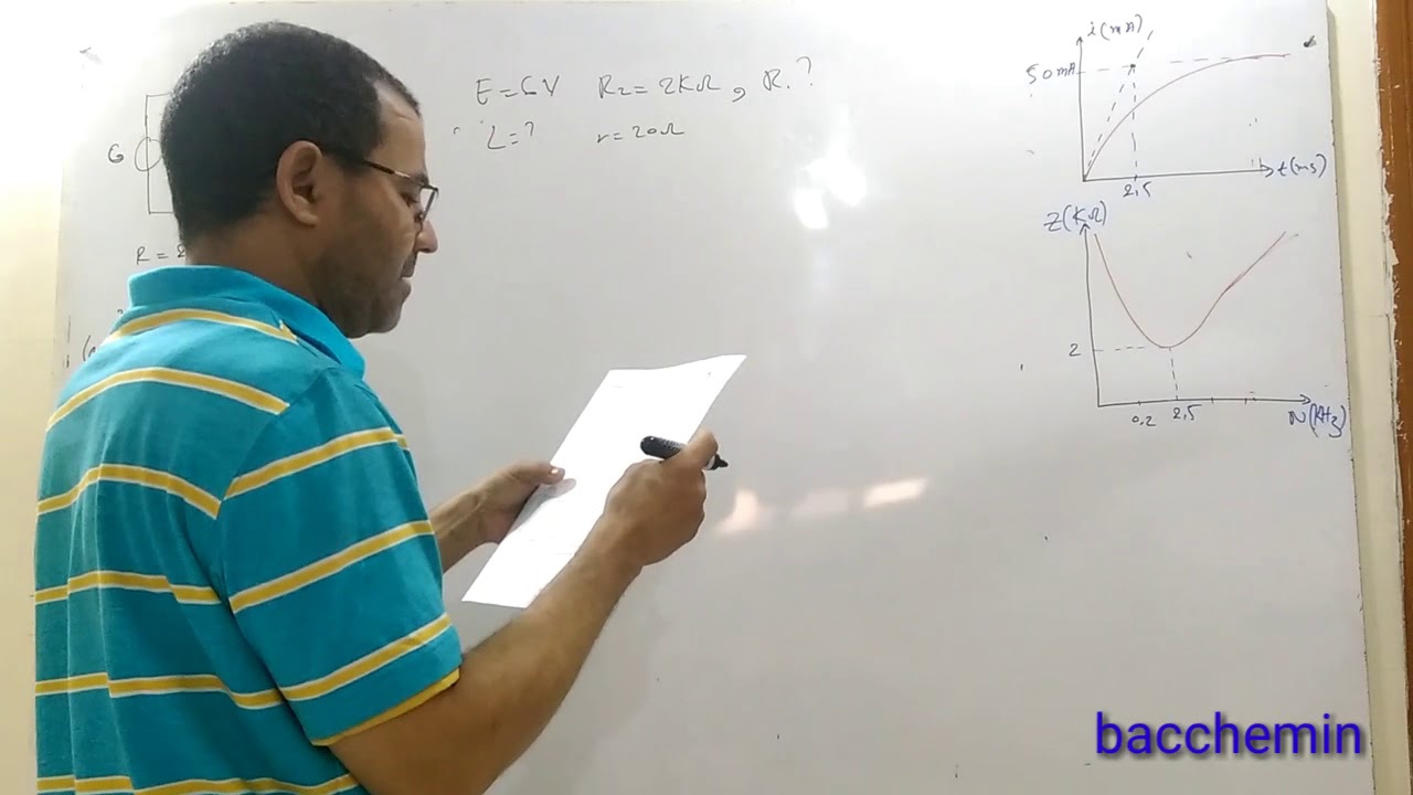 تصحيح وطني 2018 فزياء تمرين الكهرباء علوم رياضية  bacchemin