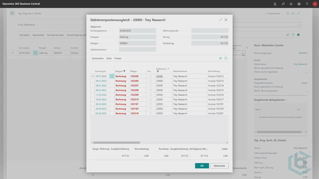 Business Central - Zahlungen einfach ausgleichen
