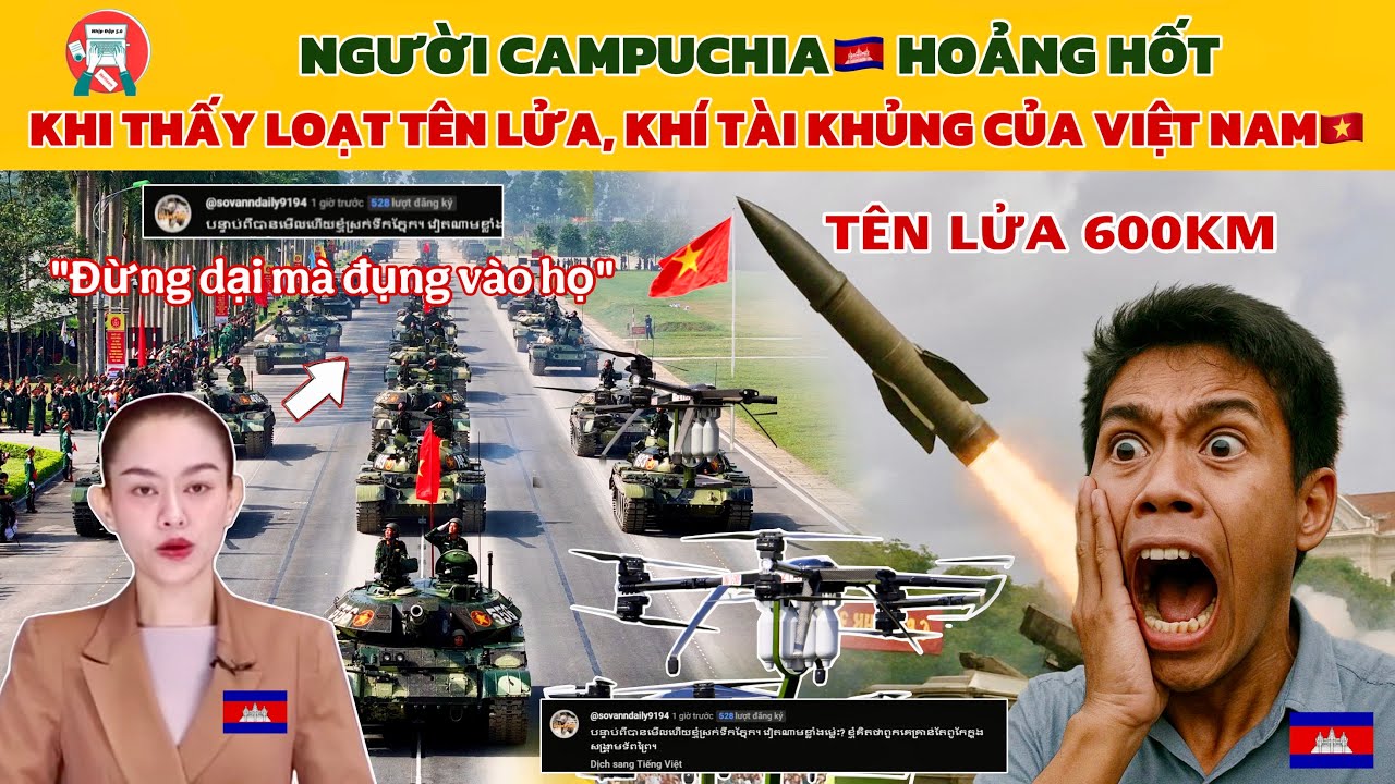 Dân Mạng Campuchia KHIẾP SỢ Thốt Lên Điều Này Khi Thấy Loạt Khí Tài KHỦNG Việt Nam Trình Diễn 2/9