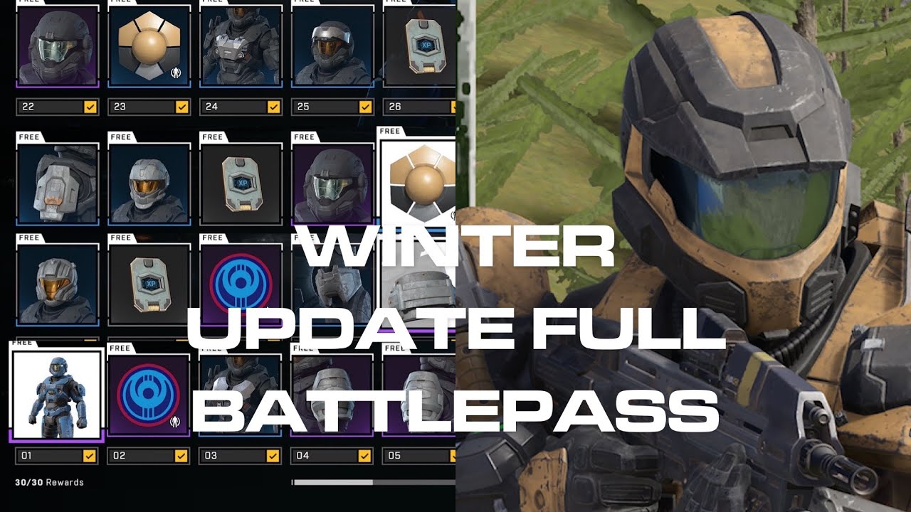 Here's the full Winter update battlepass - In game showcase - Winter Update - Halo infinite