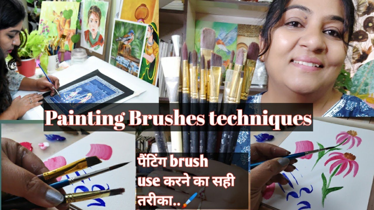Class 3 ..How to Use your Painting Brushes like a PRO🖌️ #paintingtips #artistapoojahindi