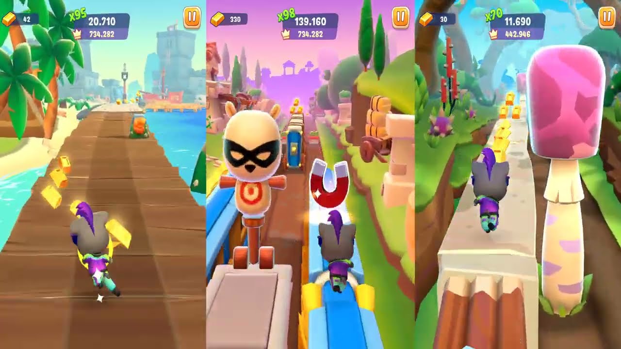 PLAY GAME! THREE 🎮🏃💨🎉 Talking Tom Time Rush – Nonstop Fun with All Characters! [4K Ultra HD] 🌍