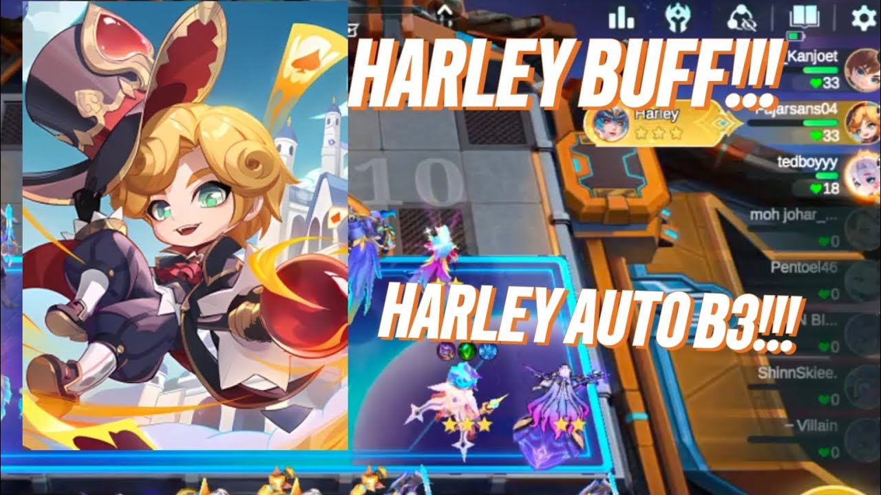 COMMANDER HARLEY DIBUFF!! HOKI HARLEY AUTO B3!!! #MCGGIDCREATOR #MLBB #MAGICHESSGOGO #MCGG