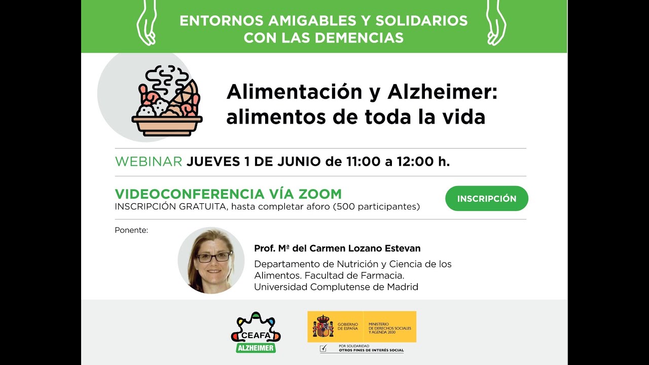 WEBINAR: Alimentación y Alzheimer: alimentos de toda la vida