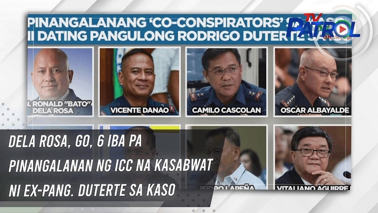 Dela Rosa, Go, 6 iba pa pinangalanan ng ICC na kasabwat ni ex-pang. Duterte sa kaso | TV Patrol