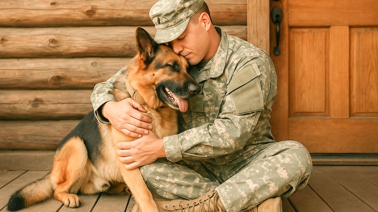 A soldier returned home to rest. 3 days later, his friend brought over a K9 dog and said...