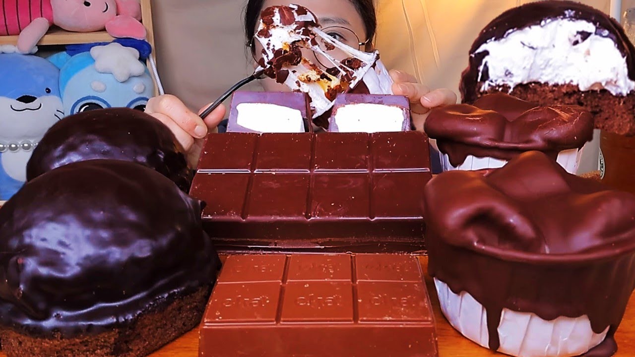 편의점 마시멜로우 초콜릿 디저트🍫 초코 마시멜로우팡 스모어 초코멜로 마시멜로우 디저트 먹방 Dessert Mukbang