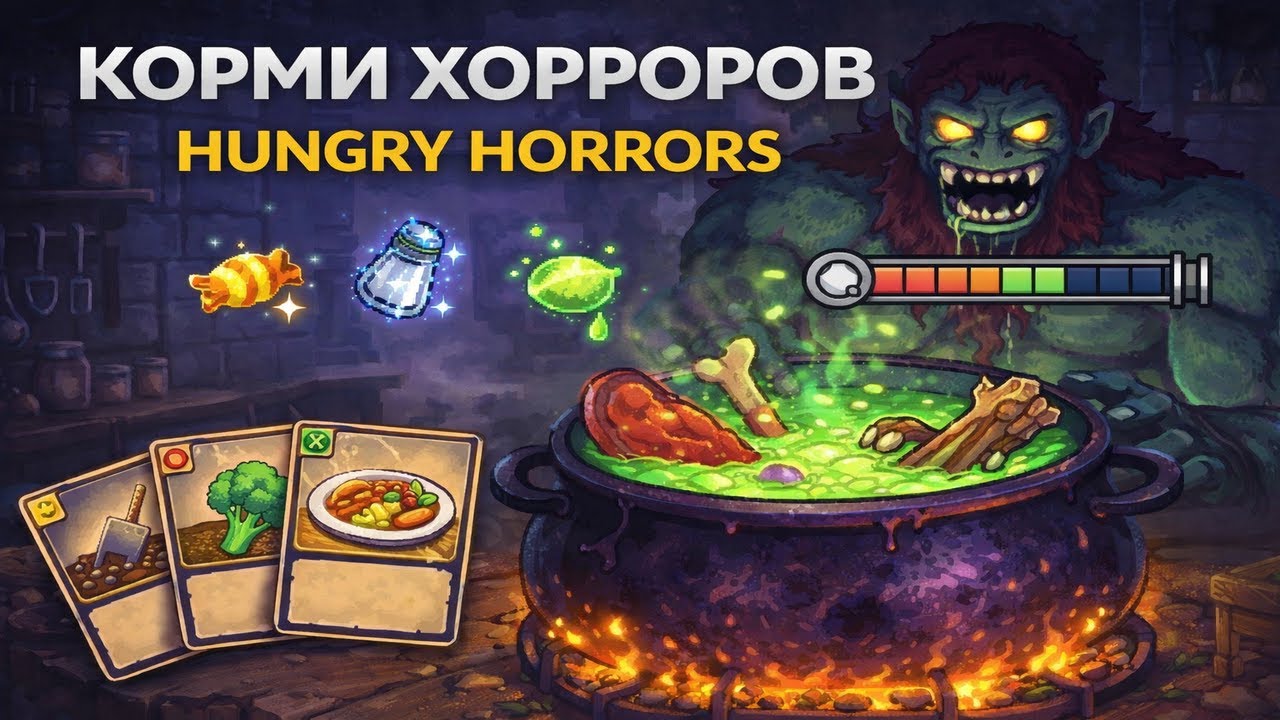 Карточный рогалик про готовку? Hungry Horrors (Первый взгляд)