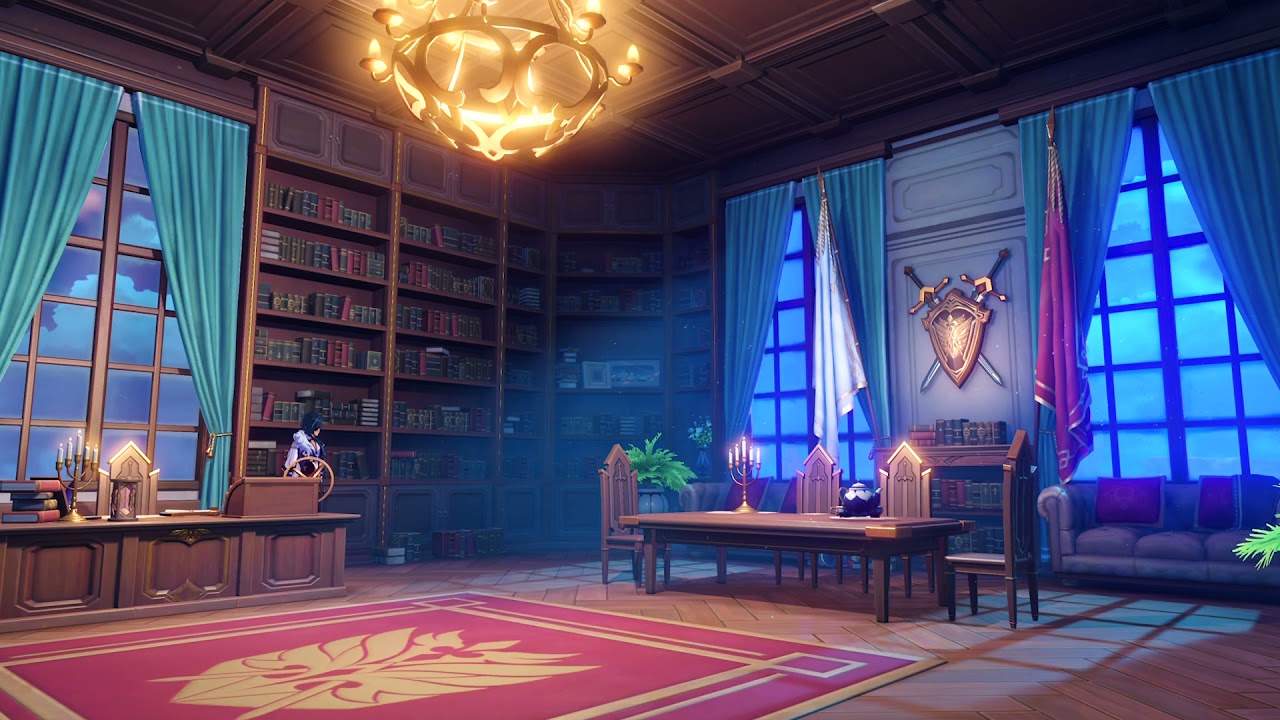 Genshin Impact - Jean’s Office Ambiance (distant city, pages turning, footsteps)