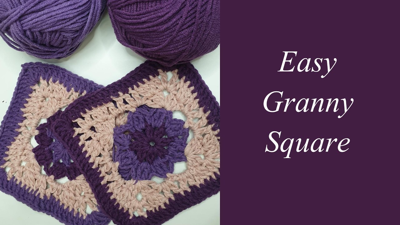 How to Crochet a Simple granny Square / step by step Tutorial