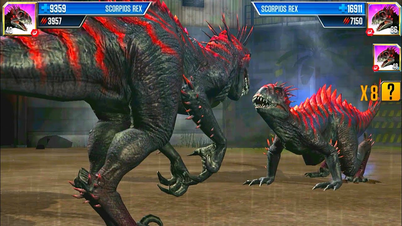 SCORPIOS REX VS SCORPIOS REX (DEFEAT 9 OPPONENTS) | JURASSIC WORLD THE GAME