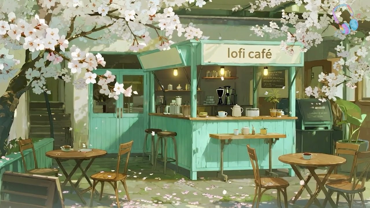 Morning Breeze at Lofi Café ☕ Gentle Spring Ambience 🌿 Relaxing Beats for Work / Study