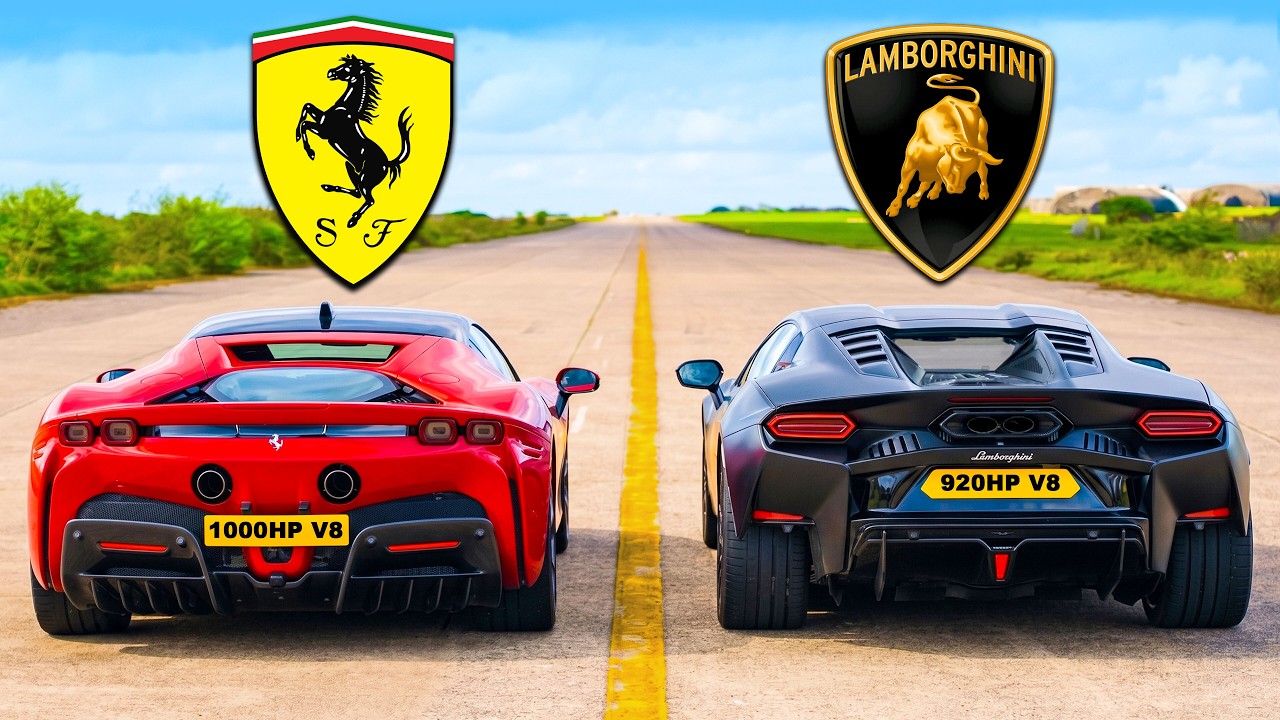 Ferrari SF90 v Lambo Temerario: DRAG RACE