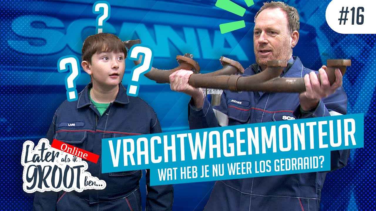 VRACHTWAGENMONTEUR | LARS (10) KIJKT ONDER DE MOTORKAP