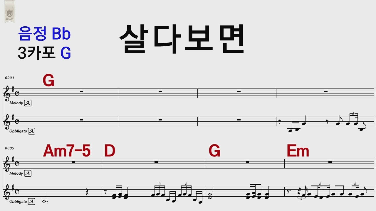 살다보면 권진원  Bb 3카포 G
