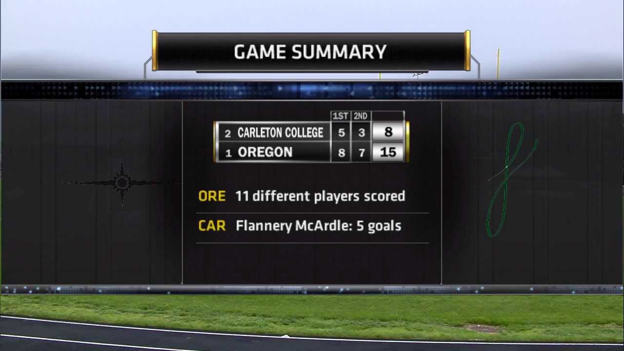 Recap of Oregon (1) v. Carleton College (2): 2013 College Women's Final