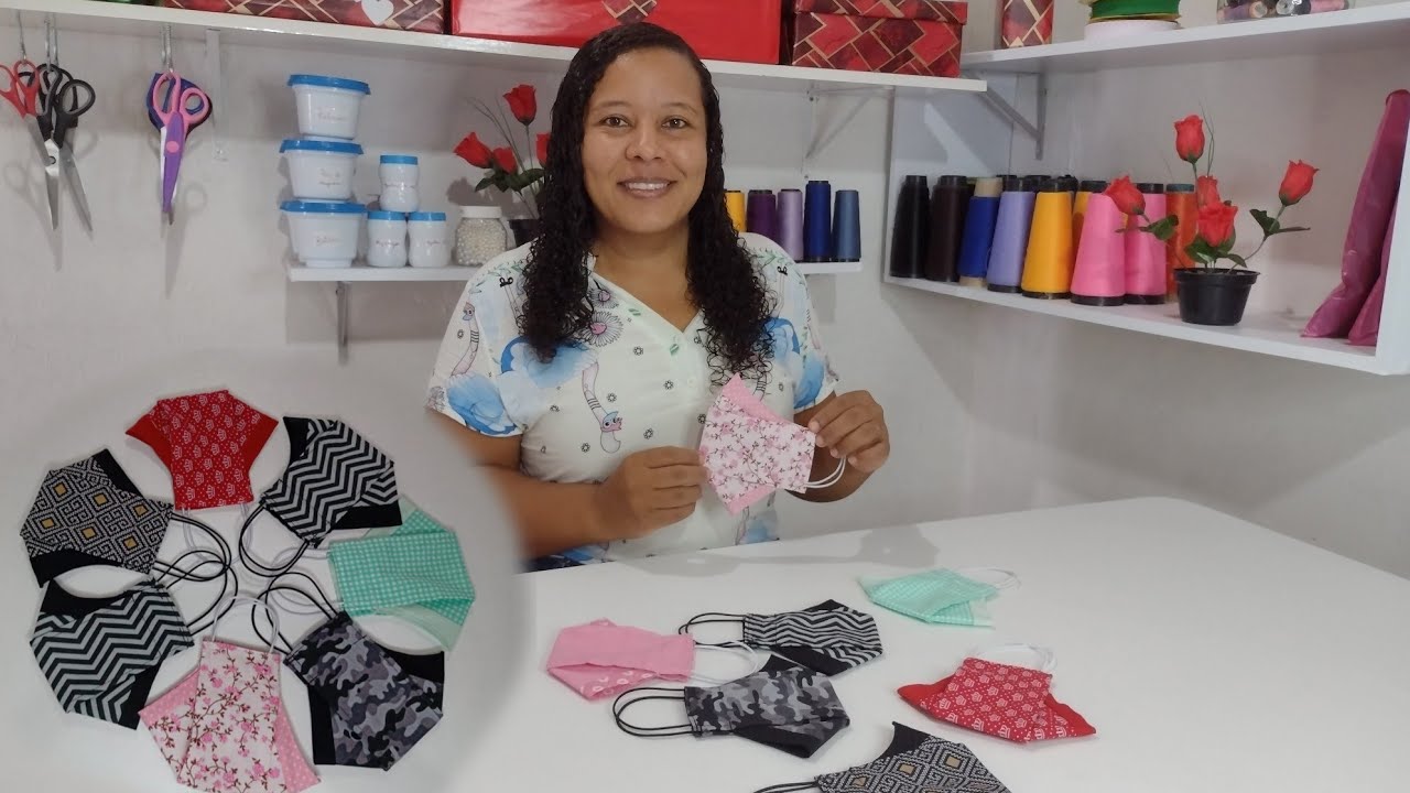Máscara Novo Modelo 3D Bicolor com Bico Tamanho M adulto