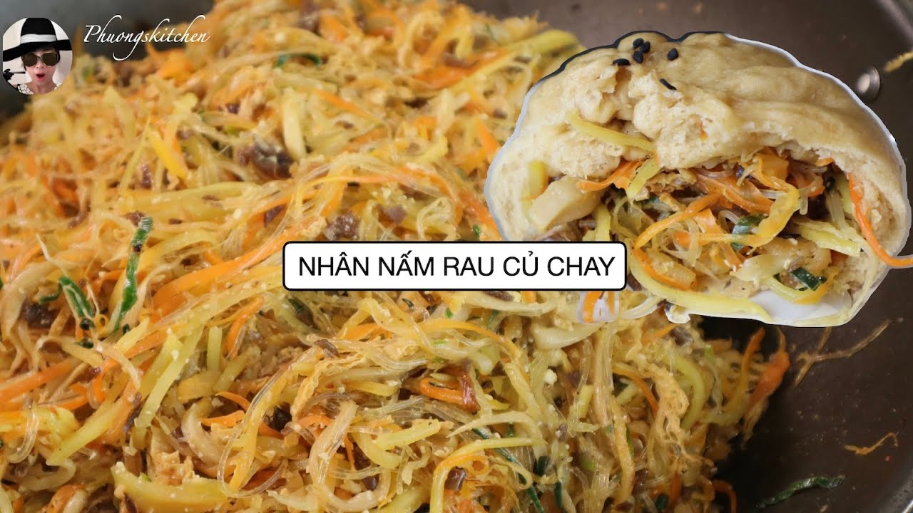 NHÂN NẤM RAU CỦ CHAY cho bánh bao, chả giò
