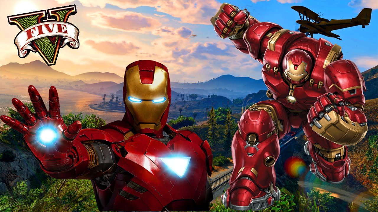 GTA V - MODS - HOMEM DE FERRO E O HULK BUSTER!