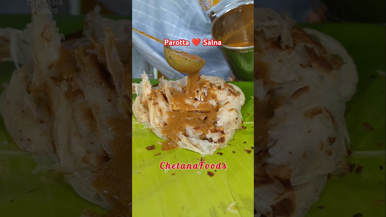 🤤ur favourite Combo with Parotta?🤔 South Indian Street Food #tiffin #parotta #salna
