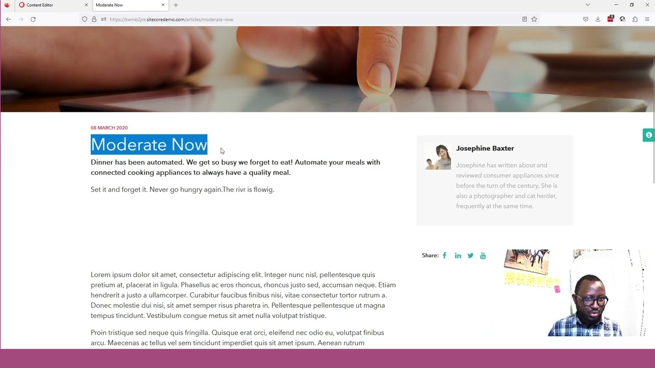 SITECORE CMS v10 - Content Editor Tool