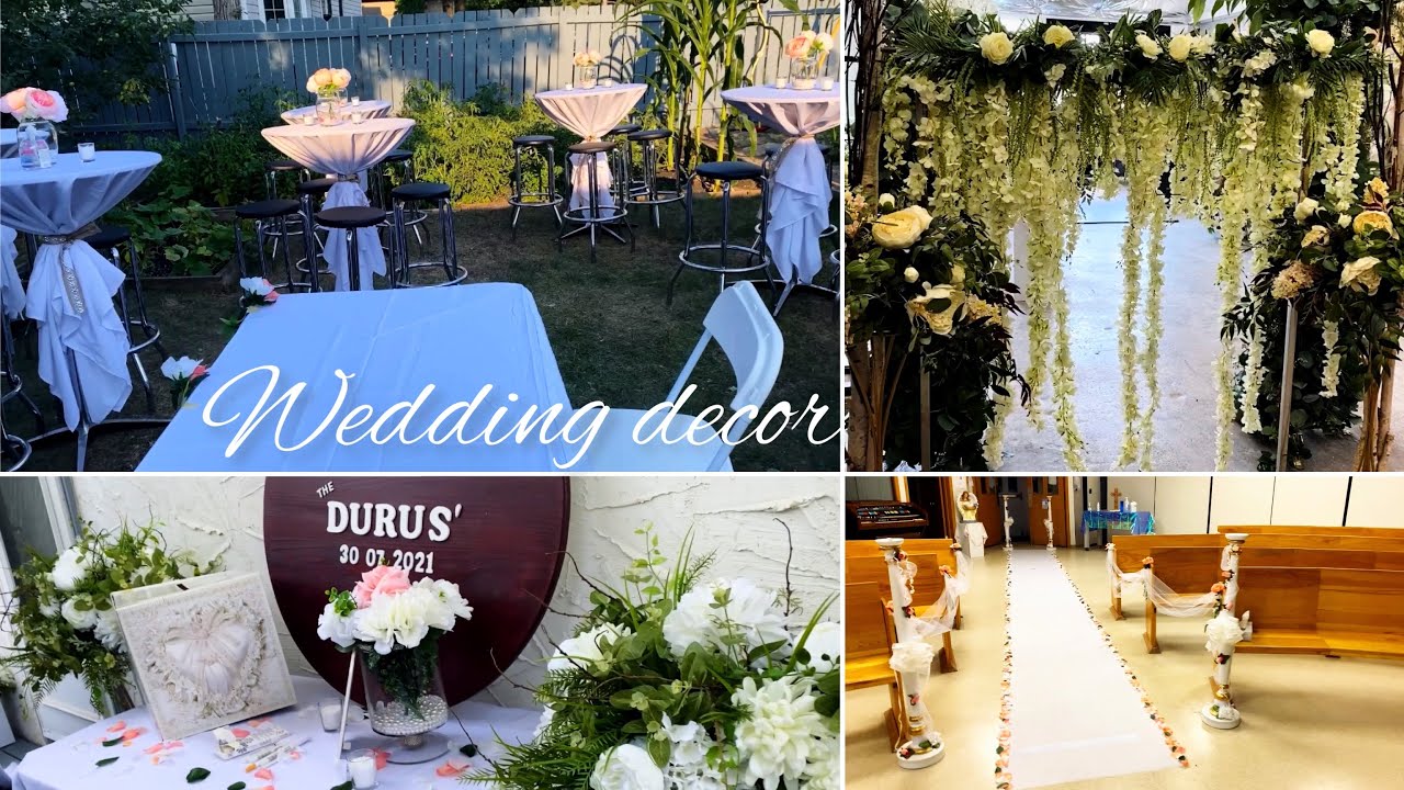 Wedding Decor Vlog|| Church&Backyard Cocktails Reception Decorating with me || Joyce Lifestyle