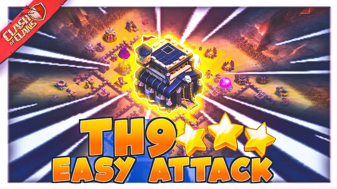 Th9 ATTACK Strategy | Easiest HOG RIDER Attack Strategy (Clash Of Clans)