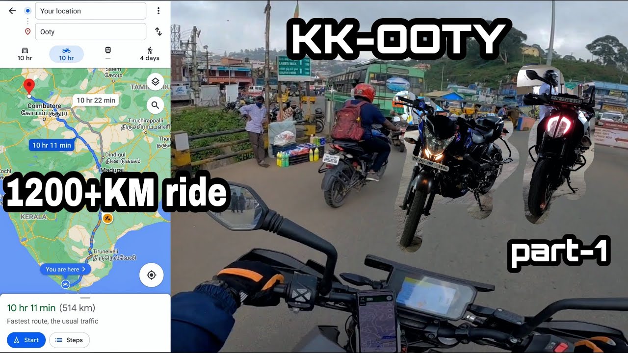 1200+ kilometres ride | kanyakumari to Ooty | My first long ride #tamil #ooty #duke390