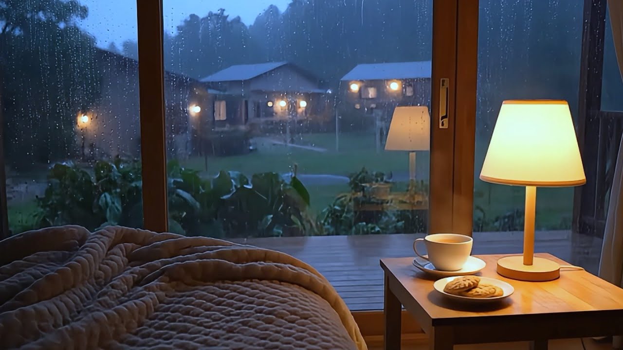 Cozy Gentle Rain on Window – Relaxing Sleep Sounds and Calm Background Noise