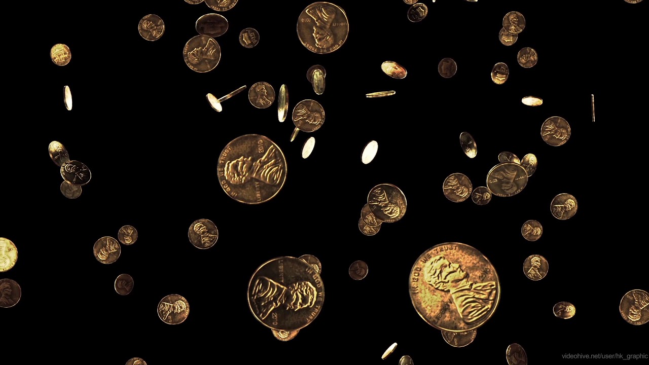 Coins Falling Background Coins Dollars Money Free Animation footage Motion Graphic Video VFX