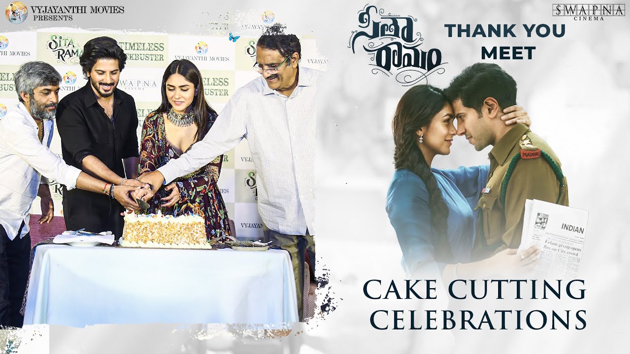 Cake Cutting Celebrations | Sita Ramam Thank You Meet | Dulquer Salmaan | Mrunal | Hanu Raghavapudi