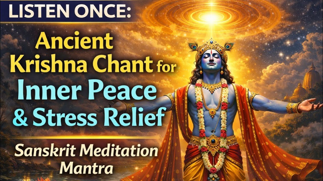 Listen Once: Ancient Krishna Chant for Inner Peace & Stress Relief | Sanskrit Meditation Mantra