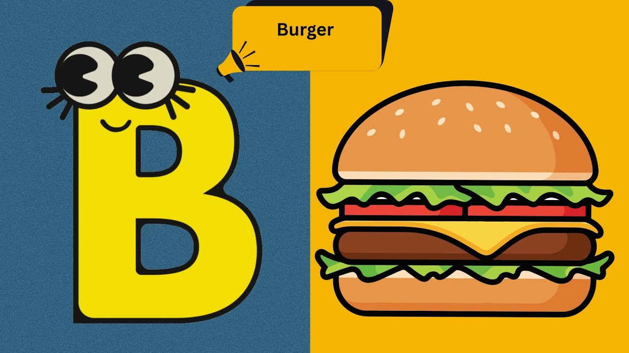 🍔 ABC Food Song 🍎 | Learn A&ndash;Z with Apple Pie, Burger & Chips#kidslearning