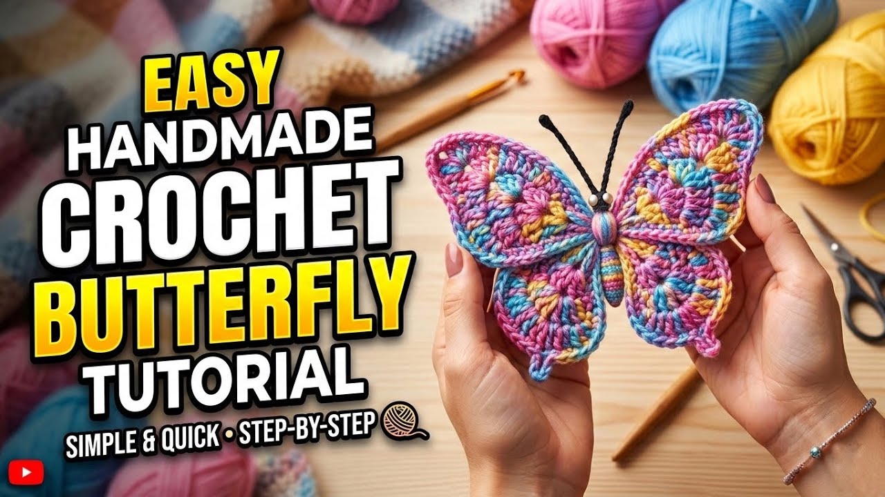 DIY Crochet Butterfly🦋tutorial #butterfly #crochet #handmade #tutorial #subscribe #like #viralvideo 
