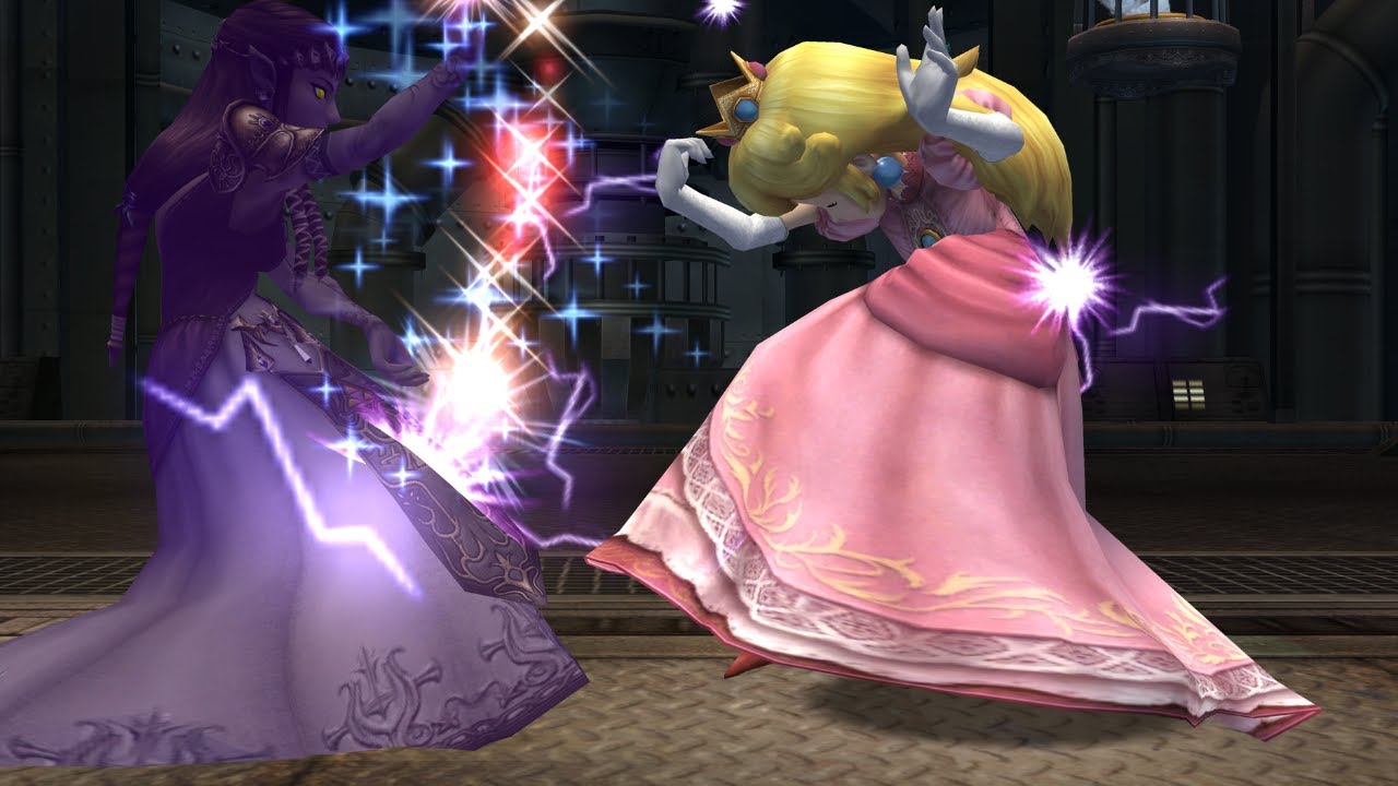 Super Smash Bros. Brawl Zelda vs Peach Gameplay HD